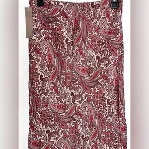 Y2K Vintage Women's Paisley Midi Skirt Size Large Brown/Red Boho Cottage Fairy